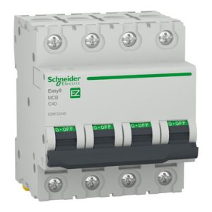 Disjoncteur miniature (MCB), Easy9, 4P, 40 A, courbe C, 4 500 A